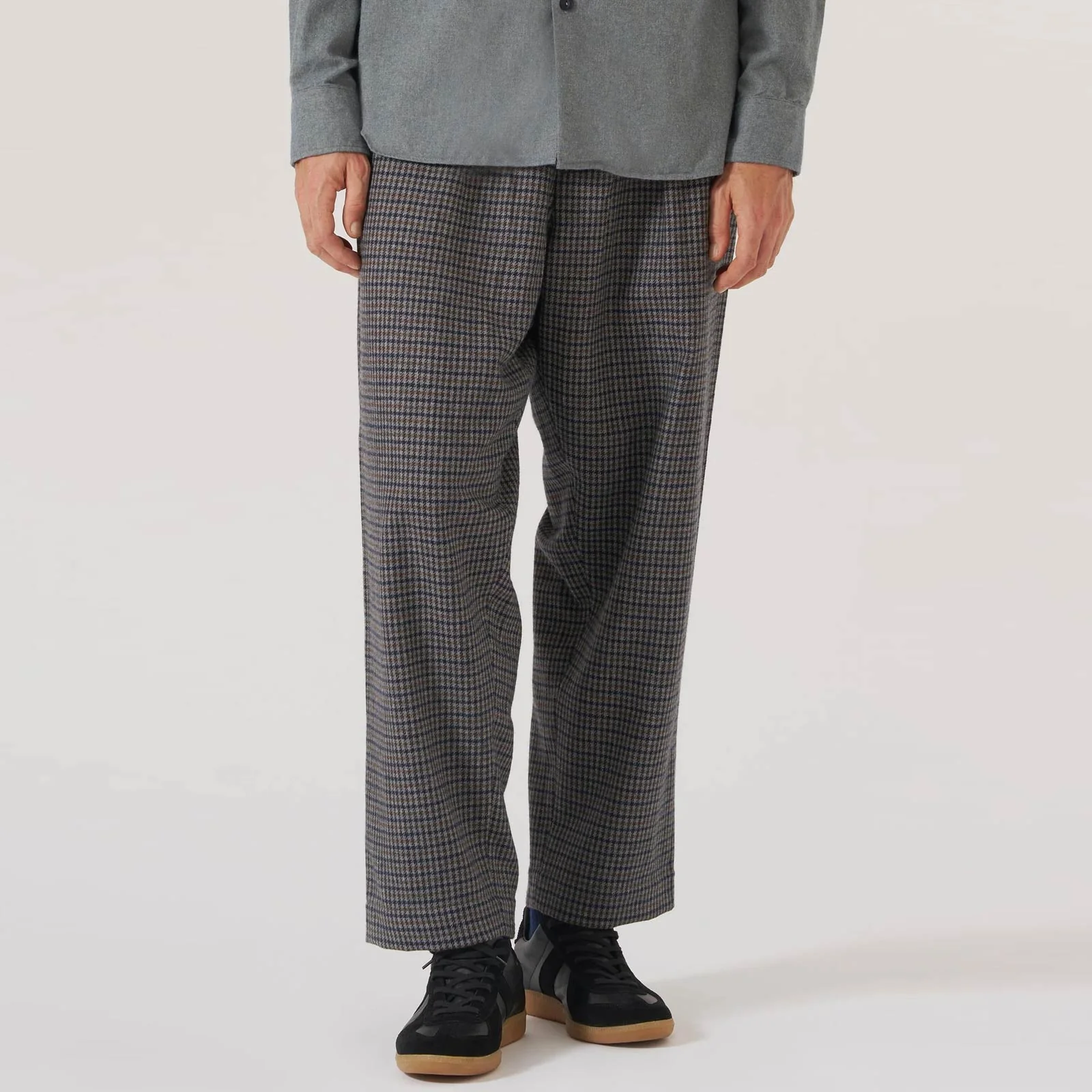 Oxford Houndstooth Wool Mix Pant charcoal