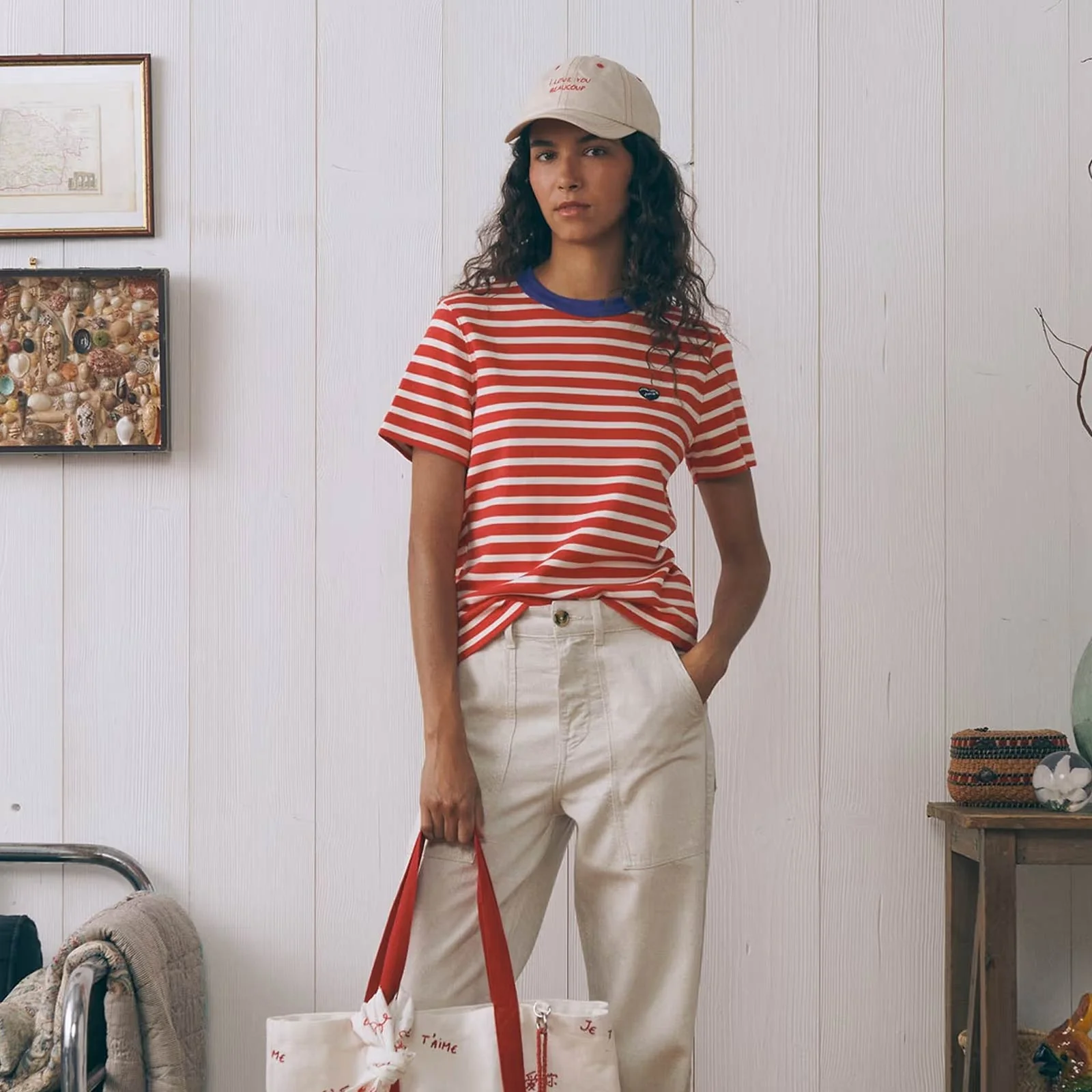 Pers Mini Patch Coeur/GOTS T-Shirt ivory/poppy - Image 2