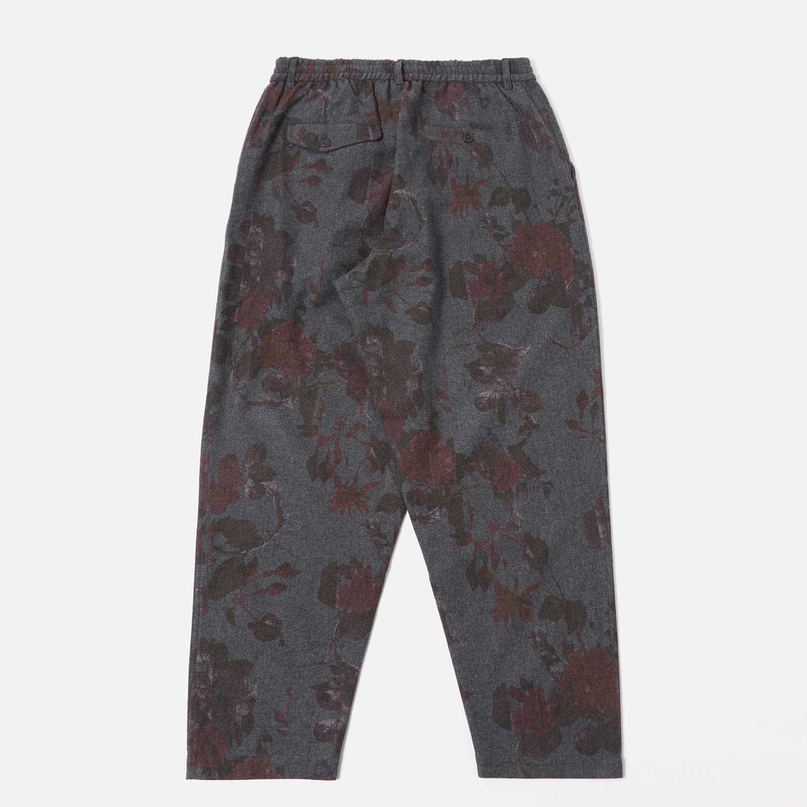 Pleated Track Pant Printed Flannel mid grey - Image 2