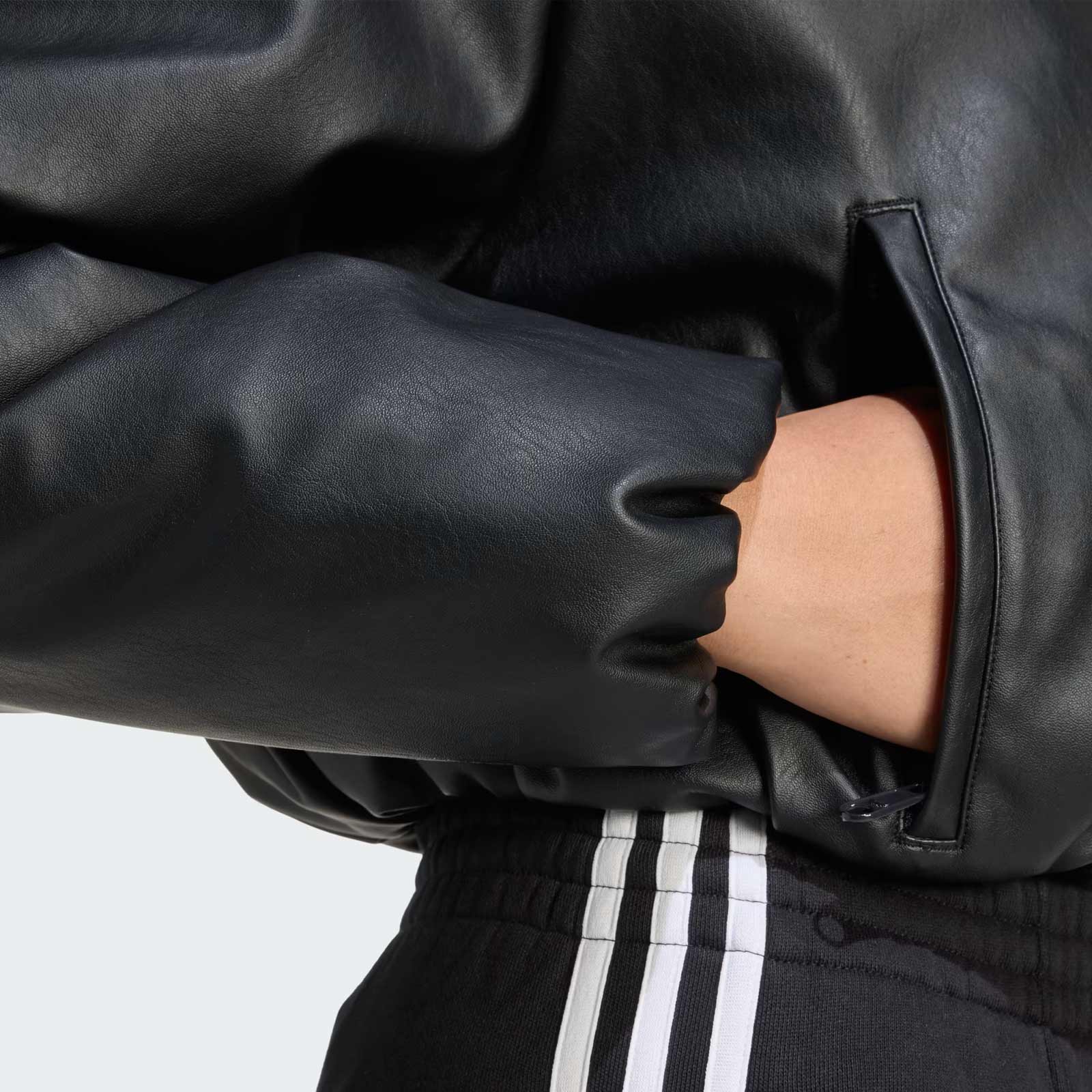 Pleather Bomber Jacket black - Image 4