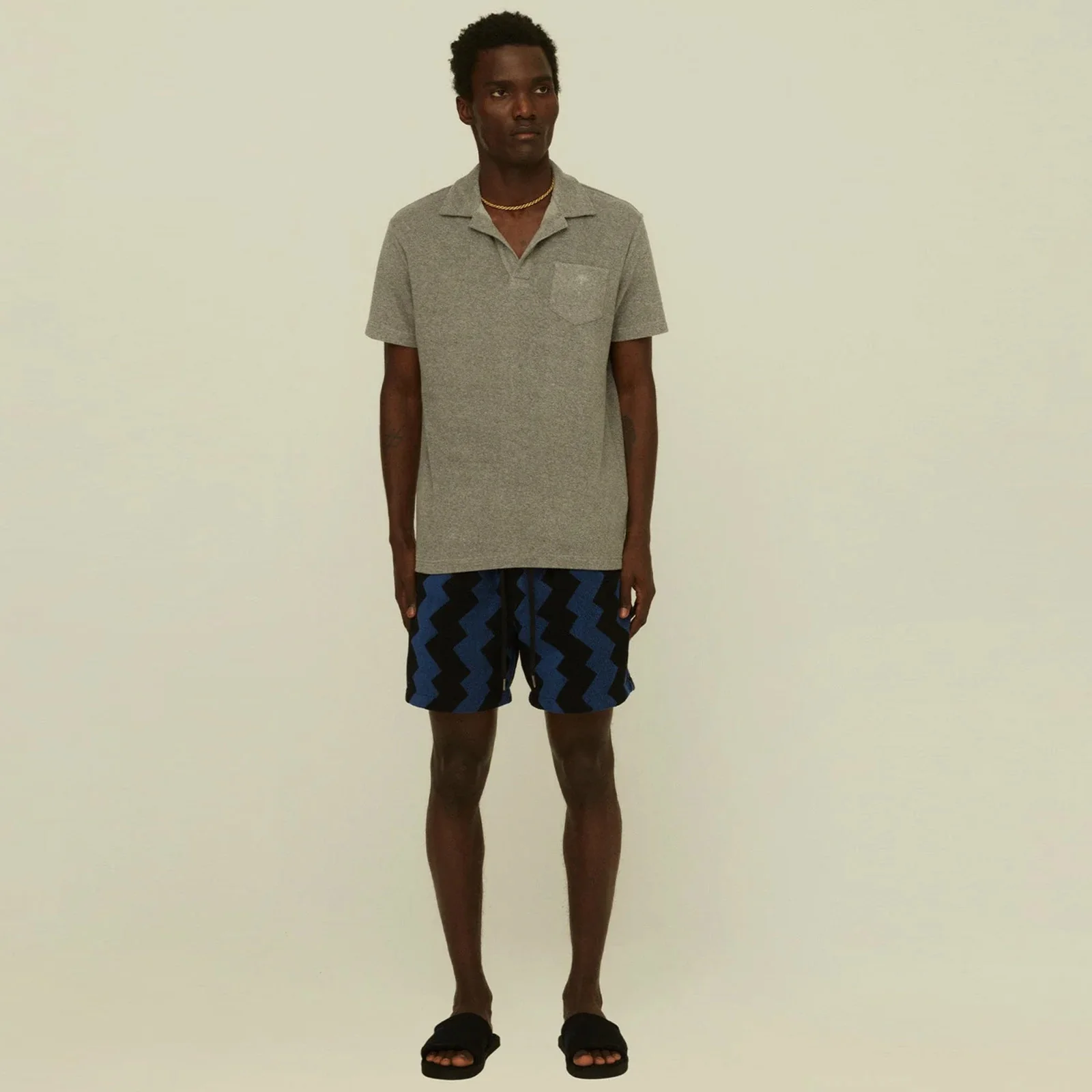 Polo Terry Shirt grey melange - Image 3