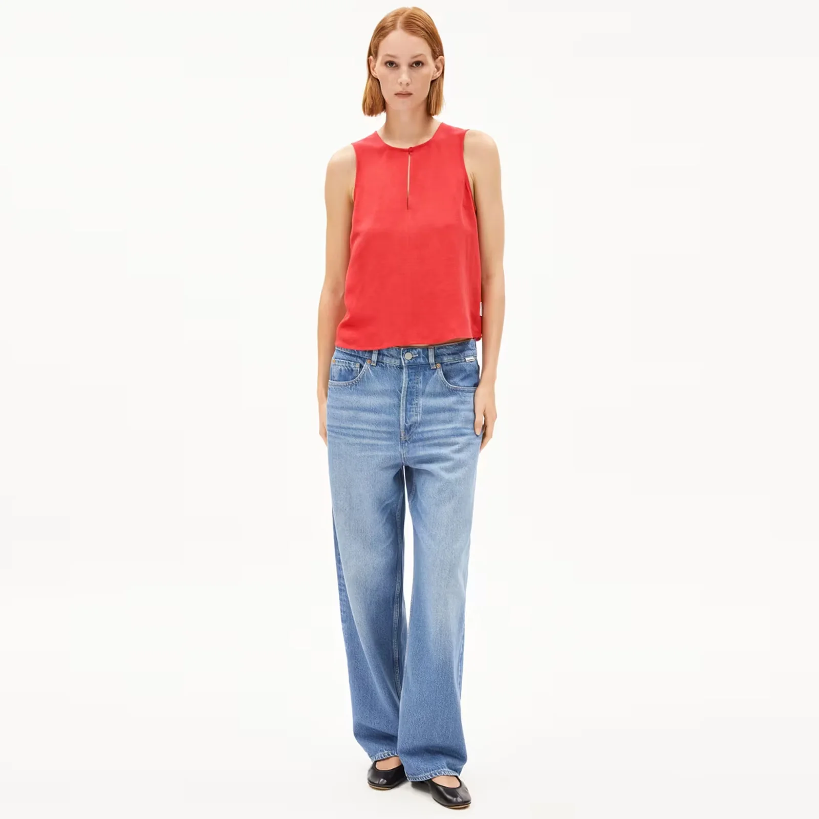 Rafalaa Lino Top coral blush - Image 3