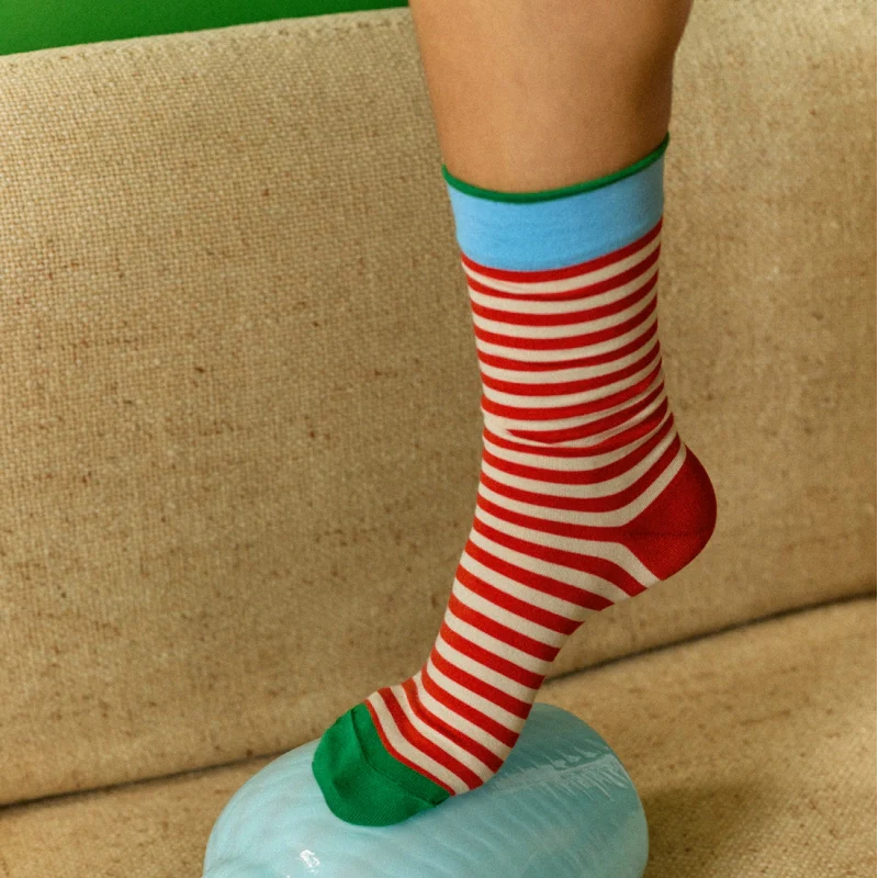 Rayures vermillon Socks RY1-37 - Image 3