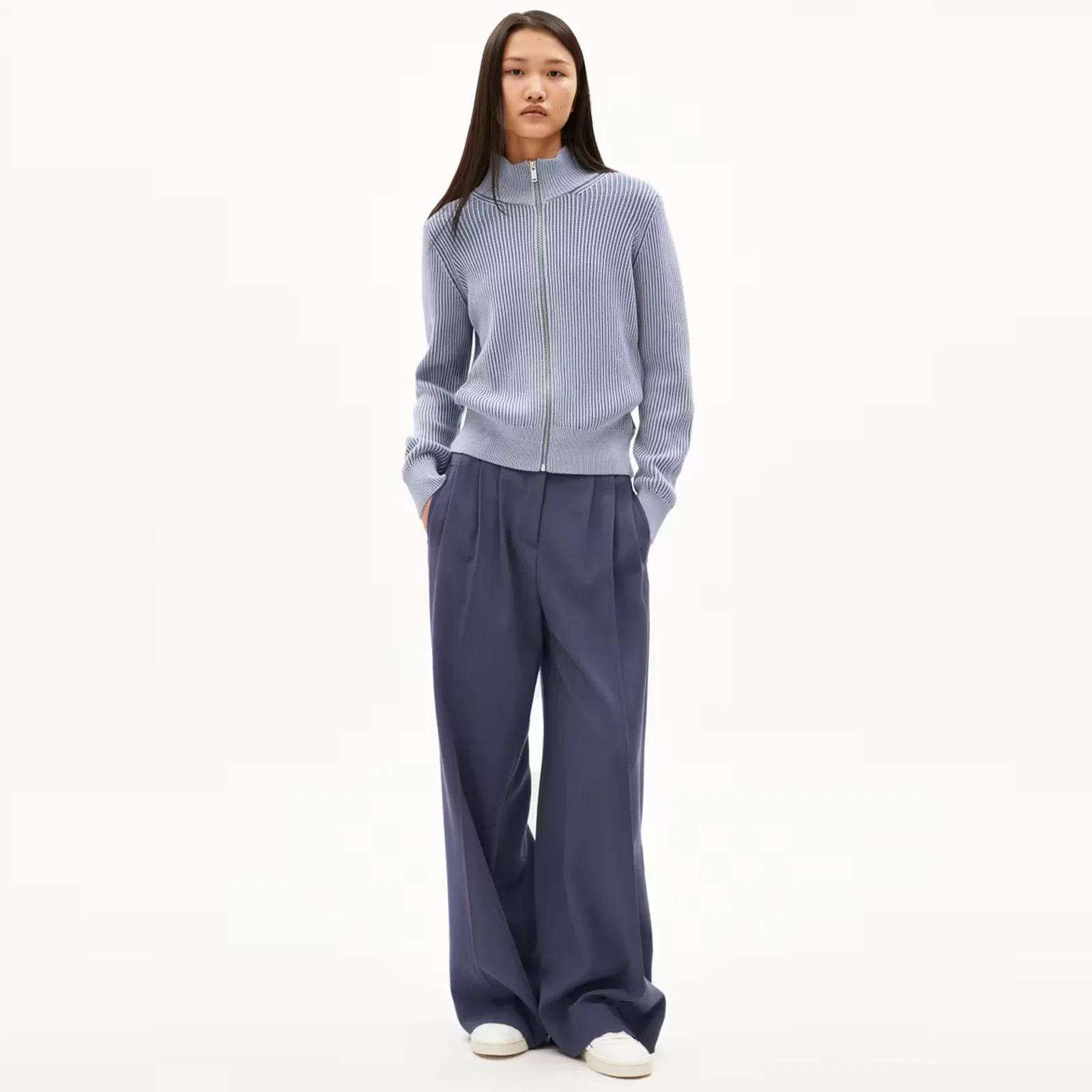 Rebeccaa Vanise Zip Cardigan misty morning - Image 3