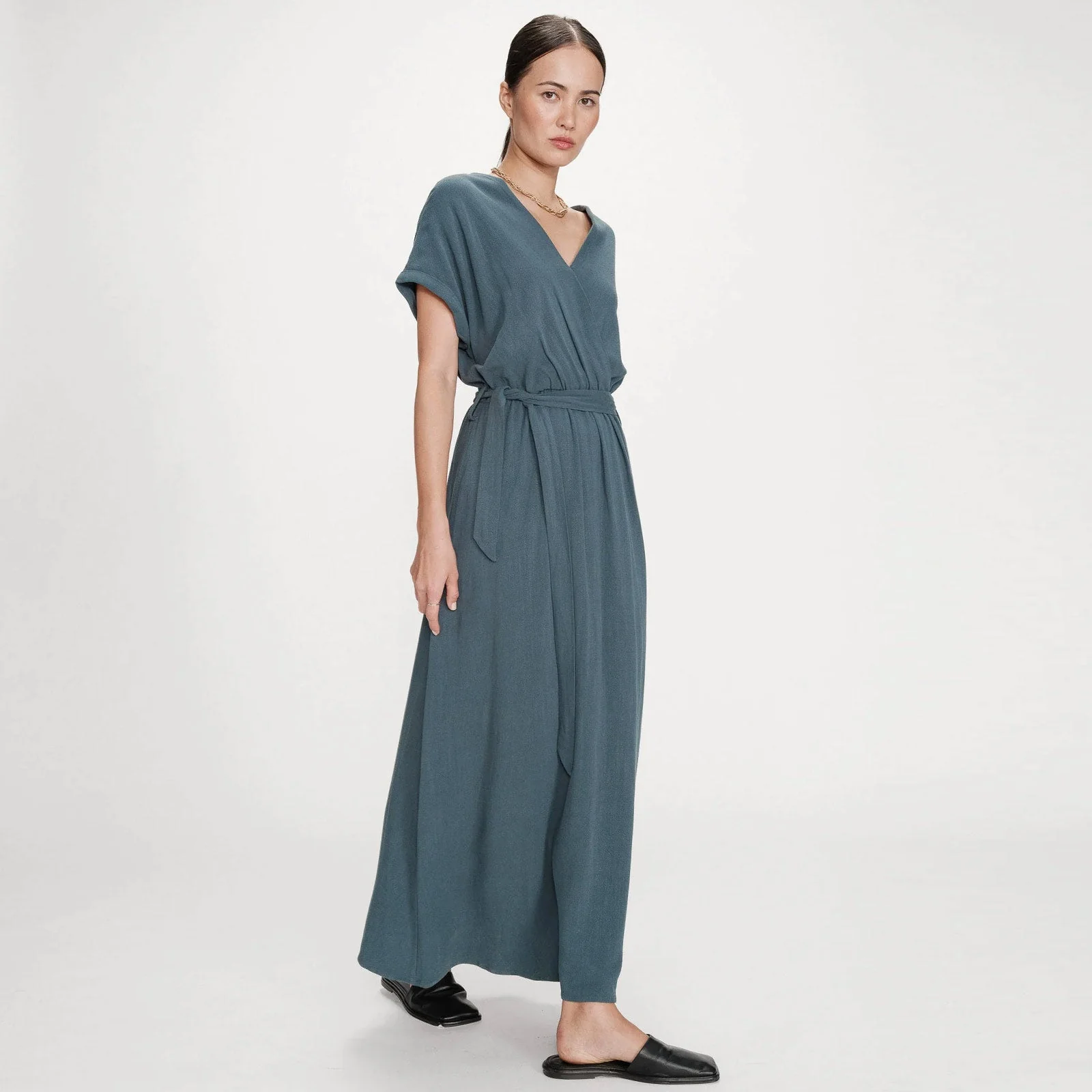 Robe Longue Portefeuille Pollen emeraude