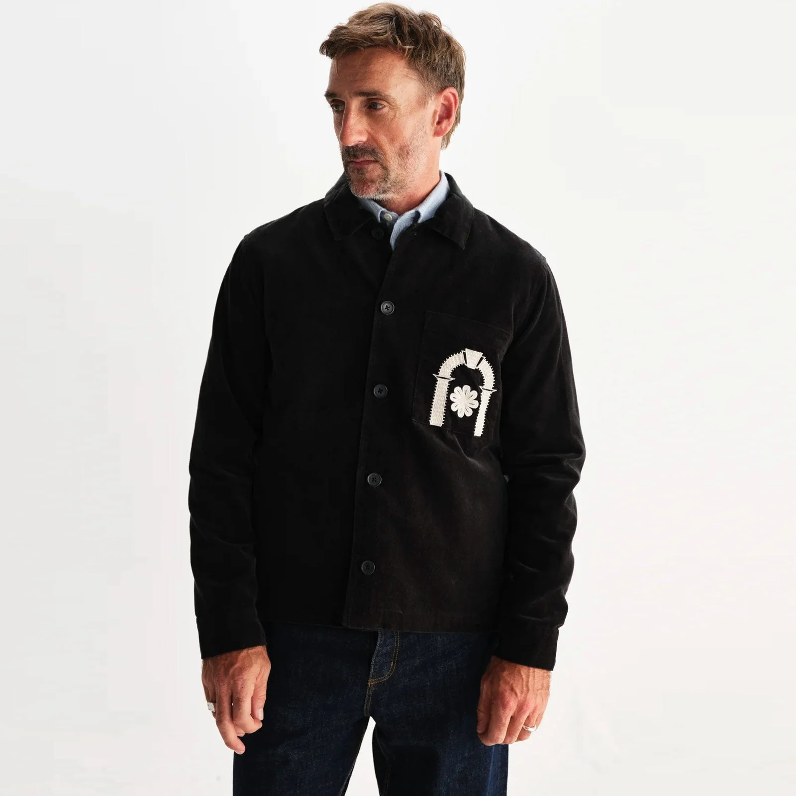 Rockley Overshirt Velvet Applique black/ecru