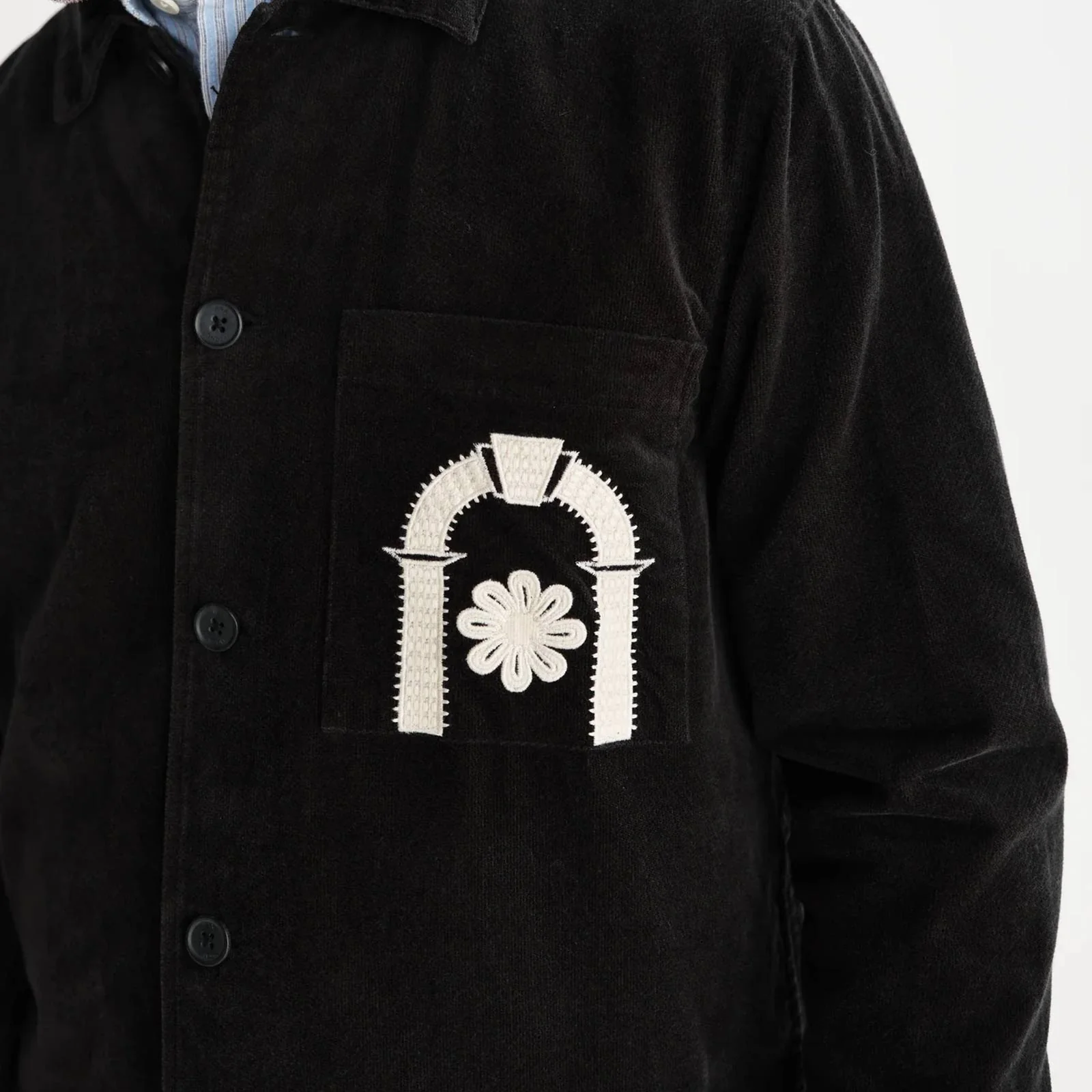 Rockley Overshirt Velvet Applique black/ecru - Image 8