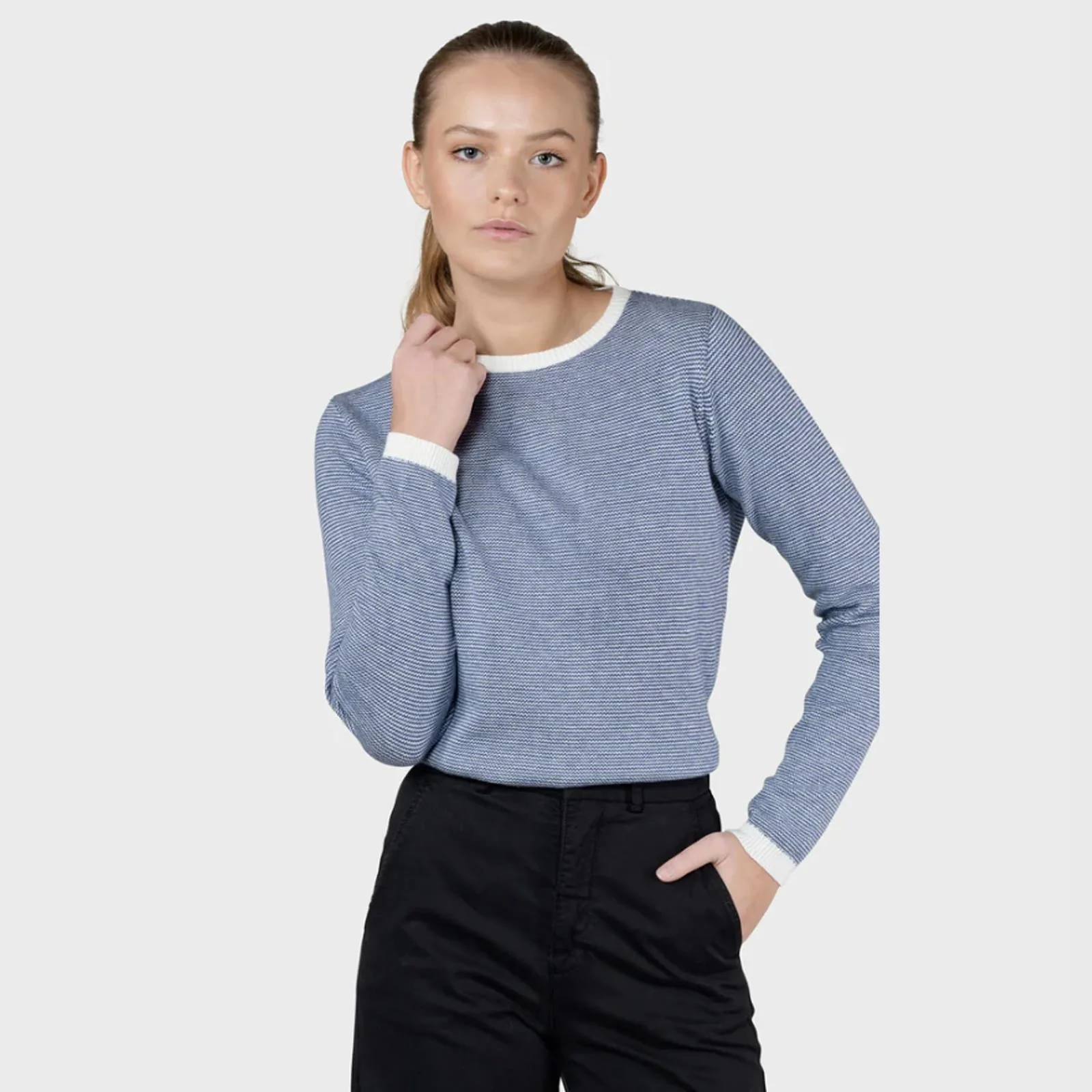 Rosa Knit Jumper cream/surf blue