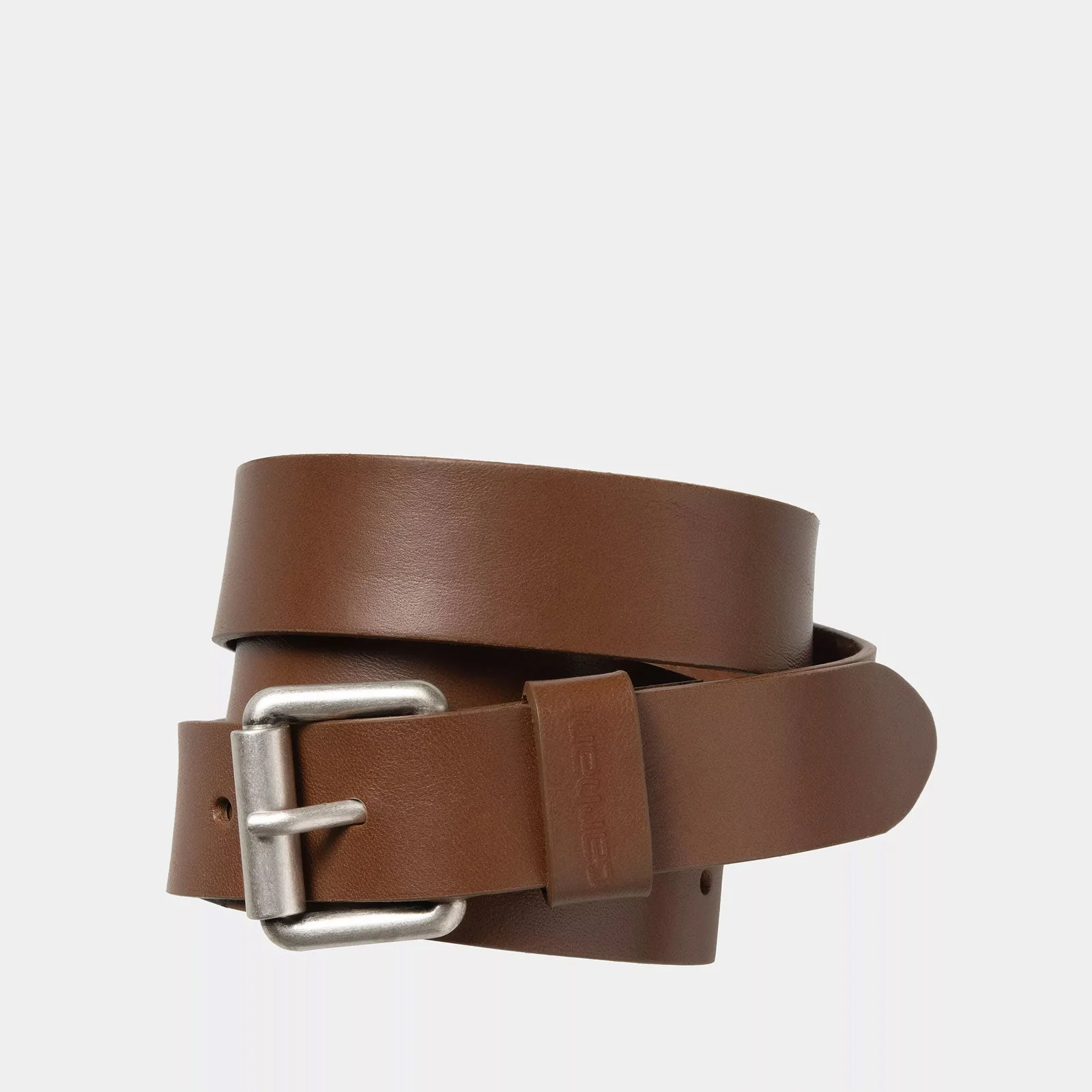 Ryan Leather Belt cognac/silver