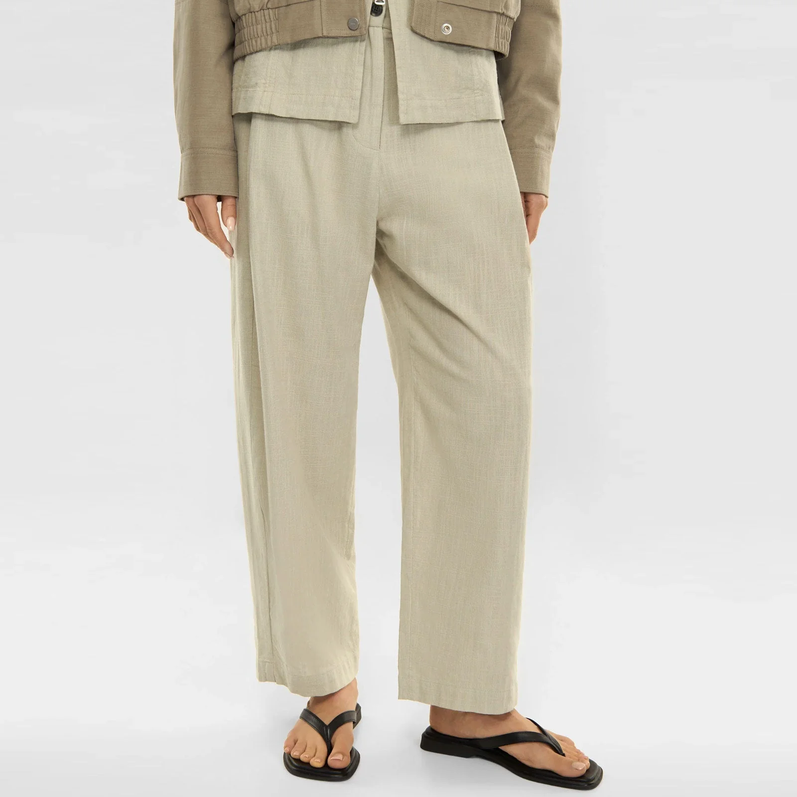 Sandi Textured Weave Pants stone green