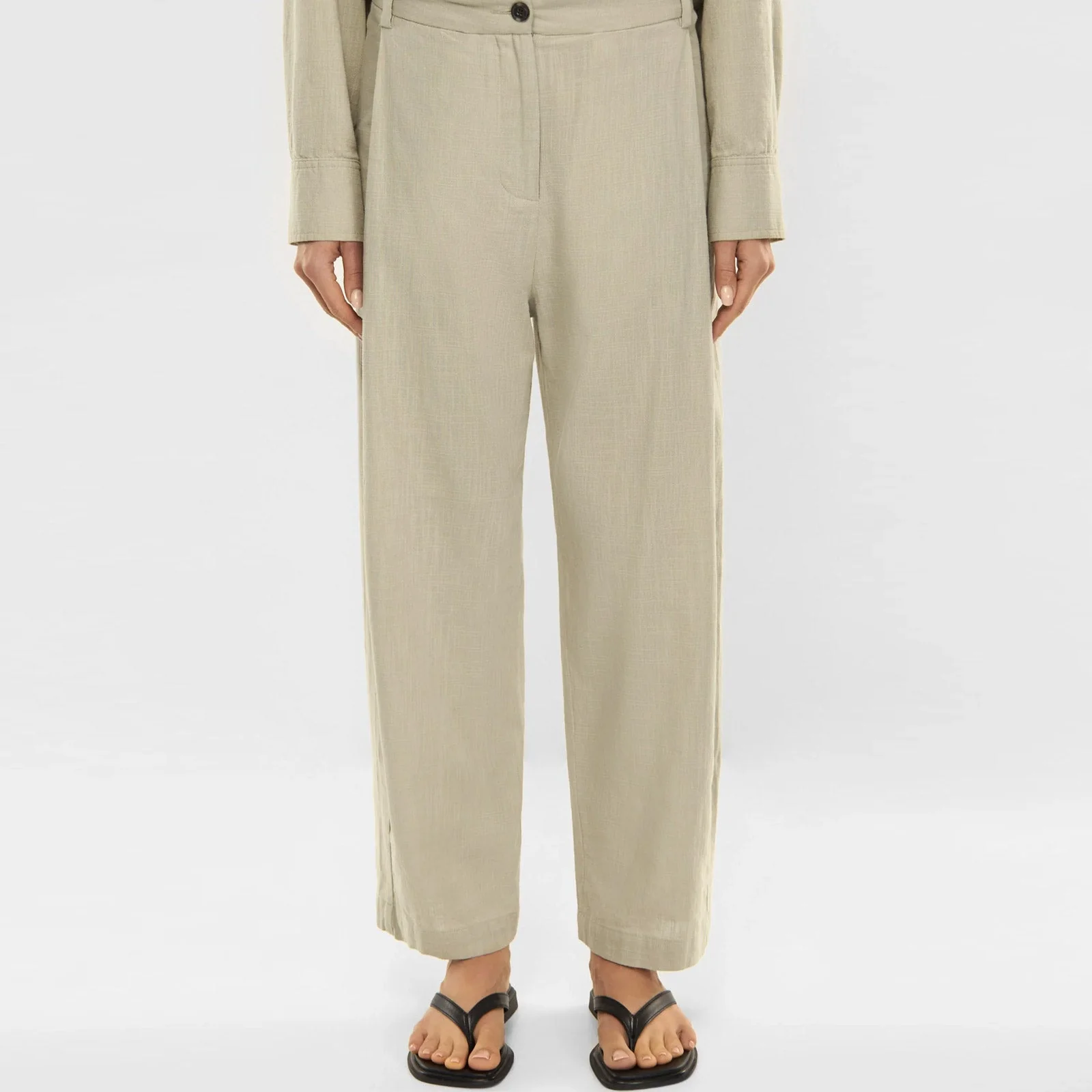 Sandi Textured Weave Pants stone green - Image 3