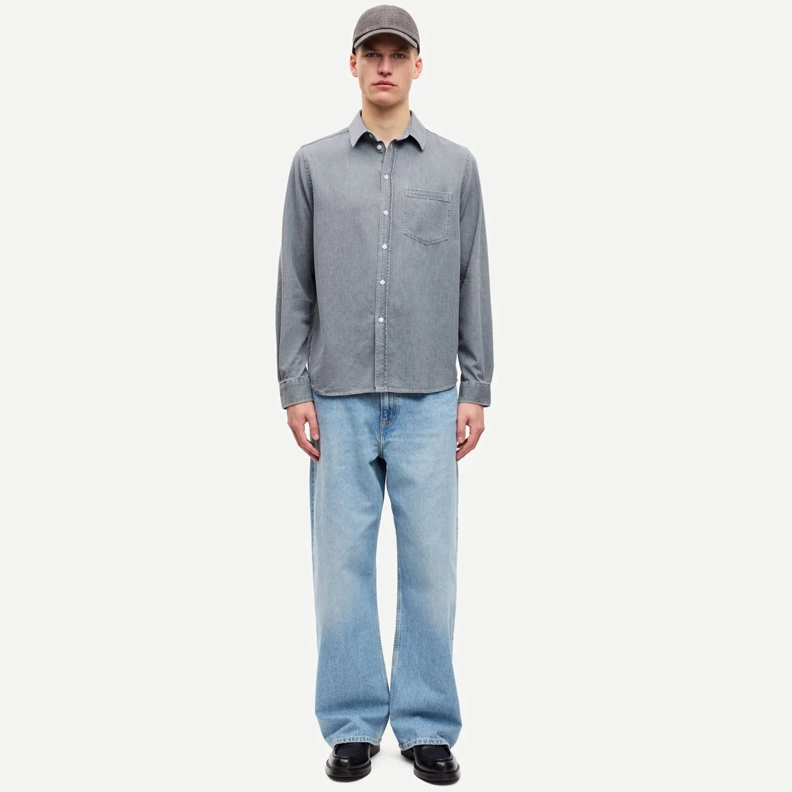Saryan P Shirt 15248 light grey chambray - Image 3