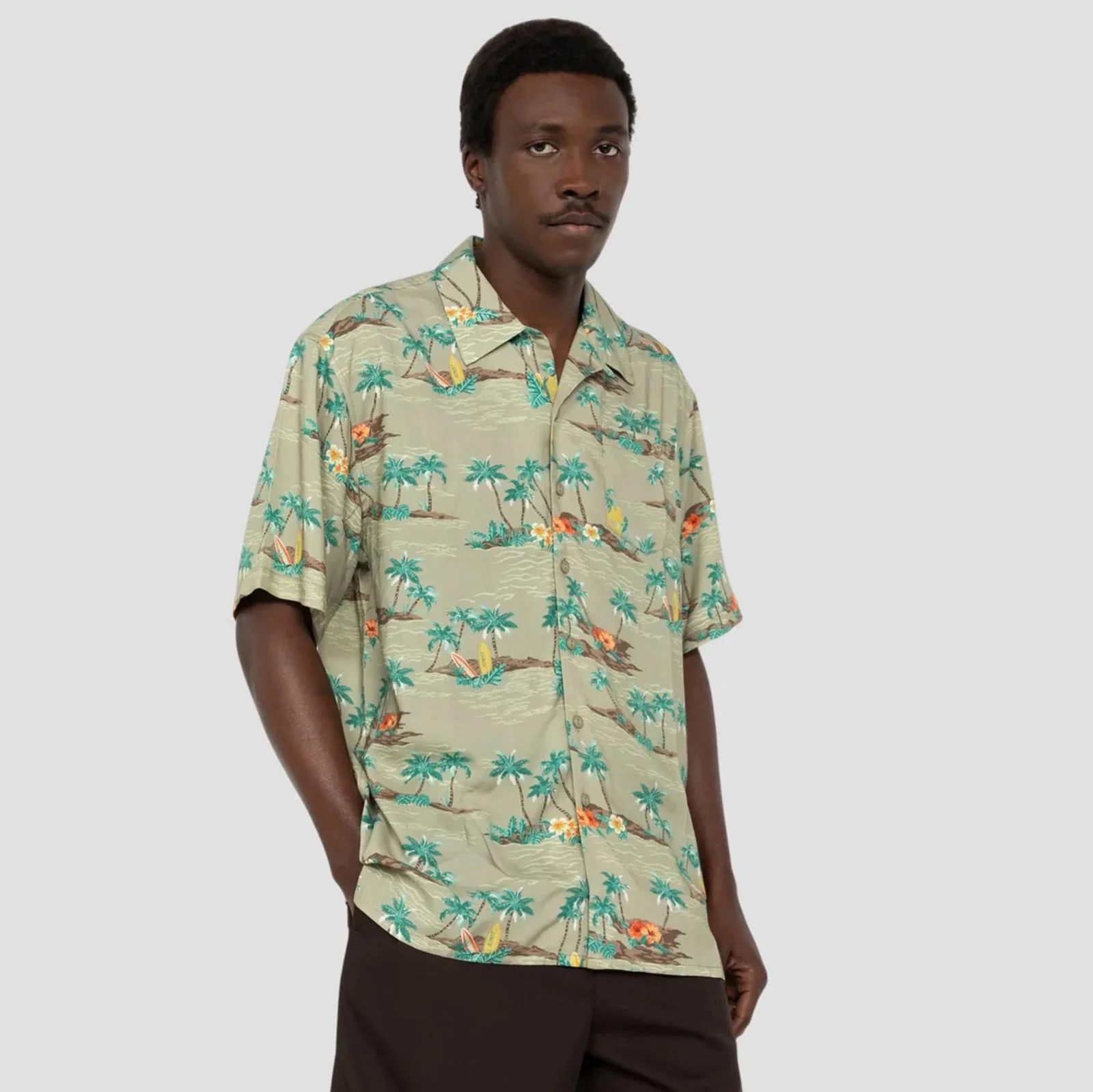 Shcapri Chemise Vintage Print Hawai sage cabana