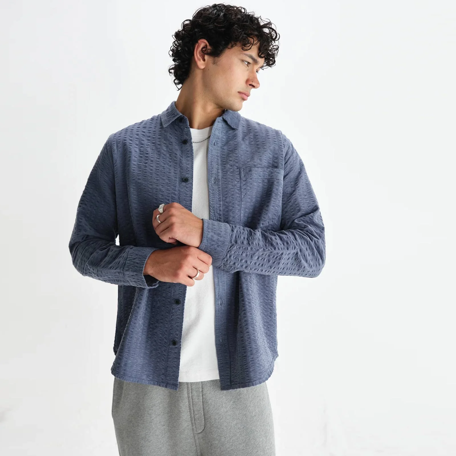 Shelly Shirt Seersucker Cord blue