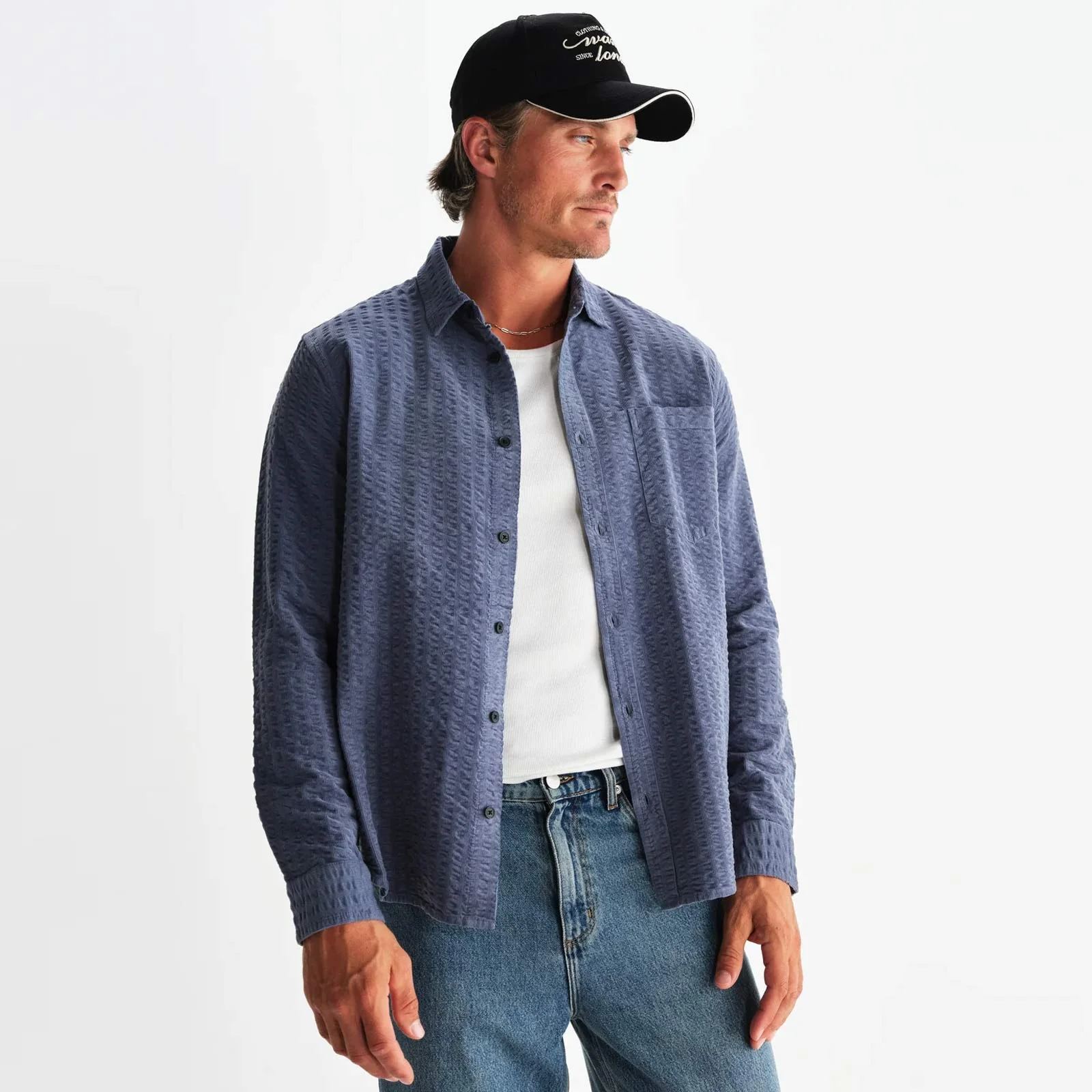 Shelly Shirt Seersucker Cord blue - Image 5