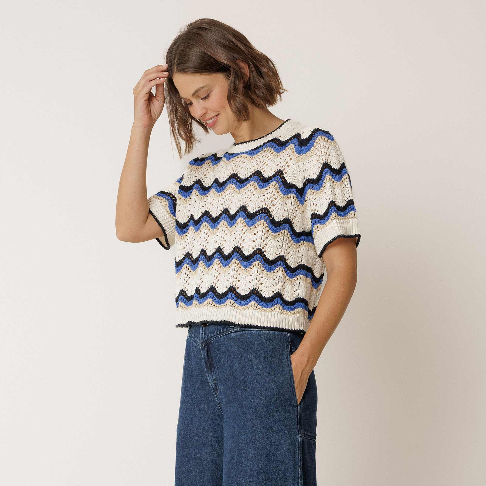 Short Sleeve Jumper azul britanico - Image 2