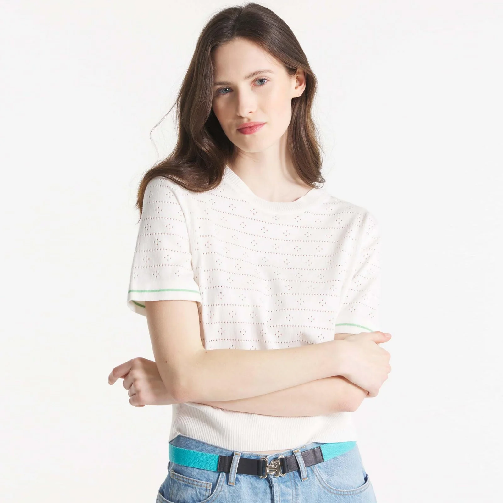 Silva SS Sweater off white green