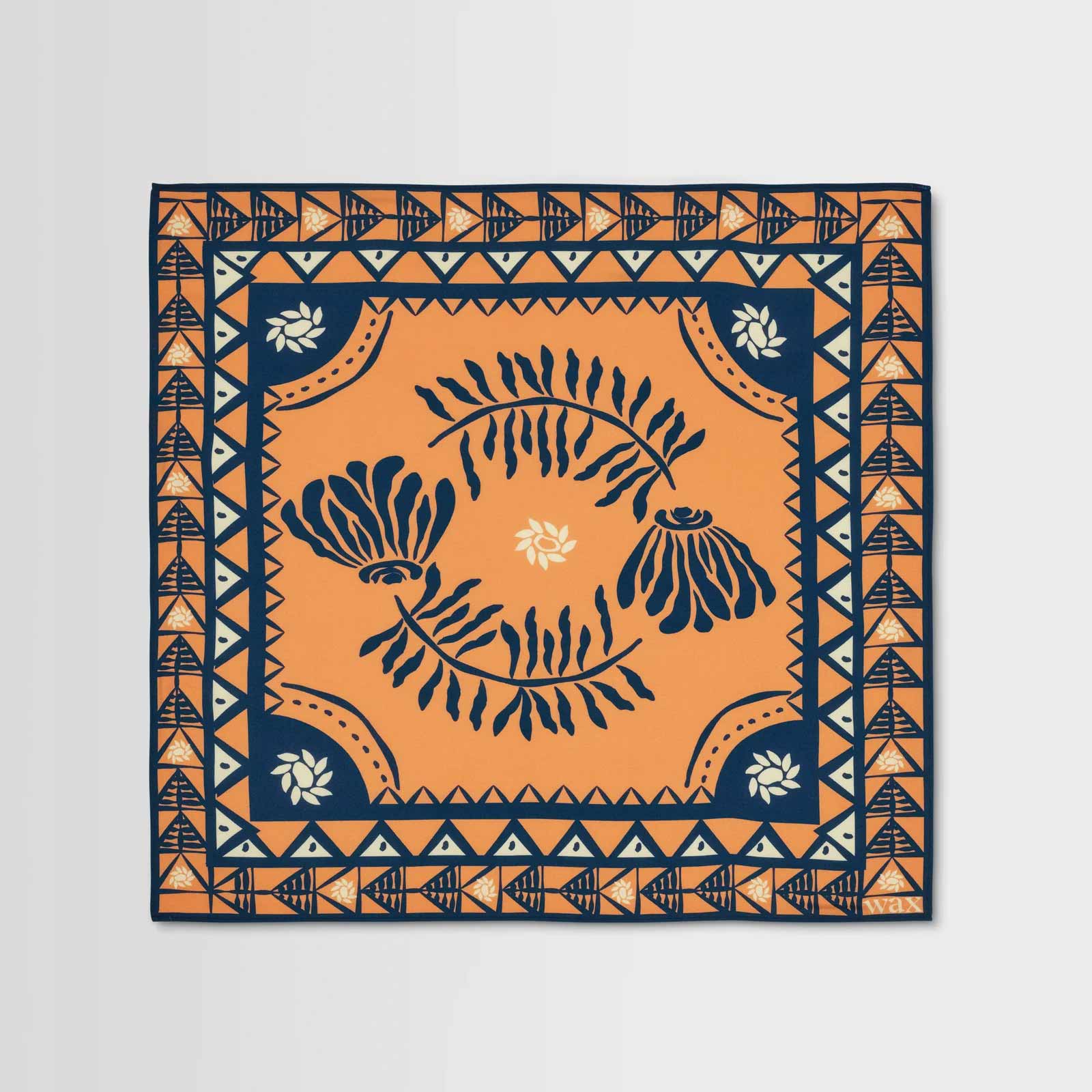 Sloane Painted Flower Neckscarf orange/navy