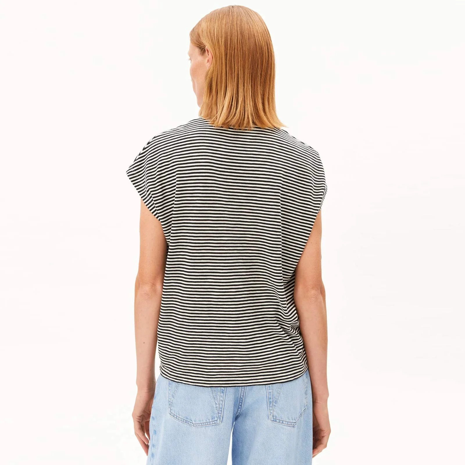 Slub Jersey Stripe Tee black/oatmilk - Image 2
