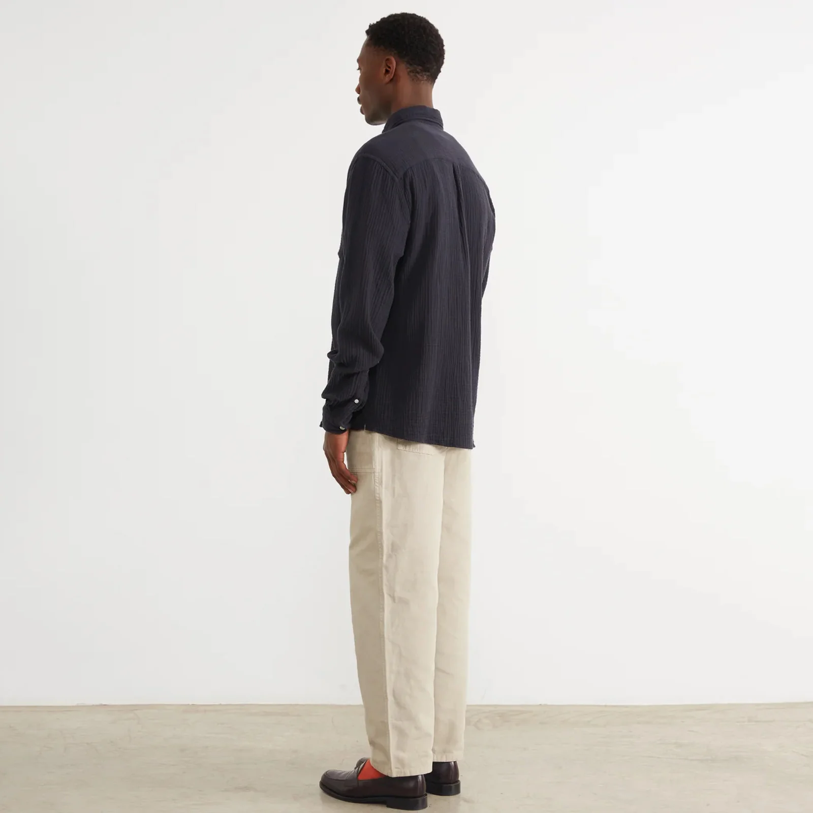Snap Shirt plain navy - Image 2