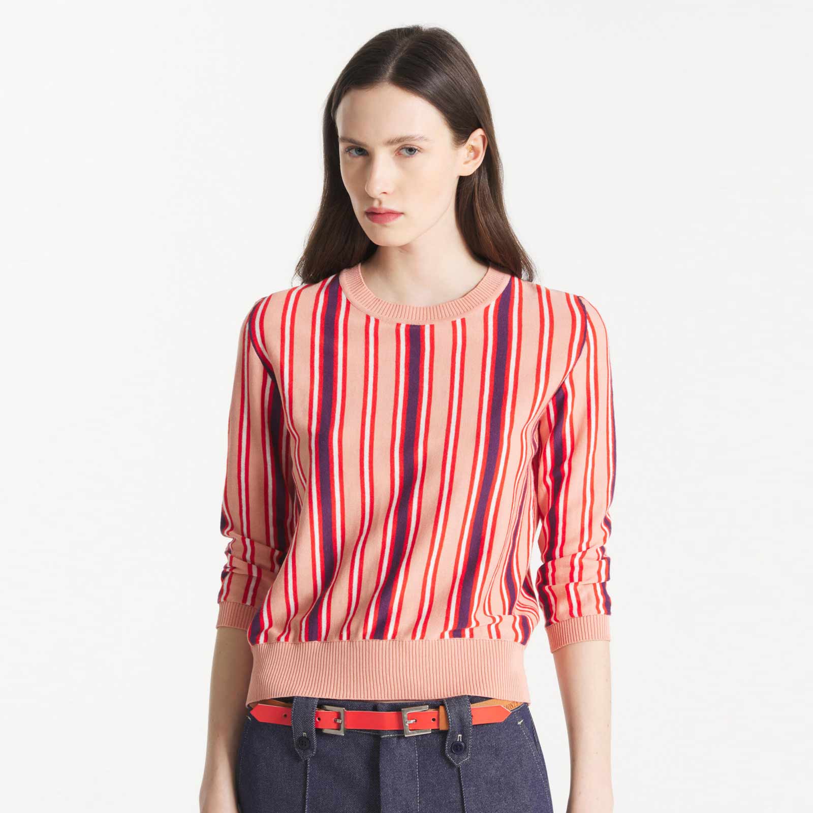 Stasia Stripes Sweater vieux rose