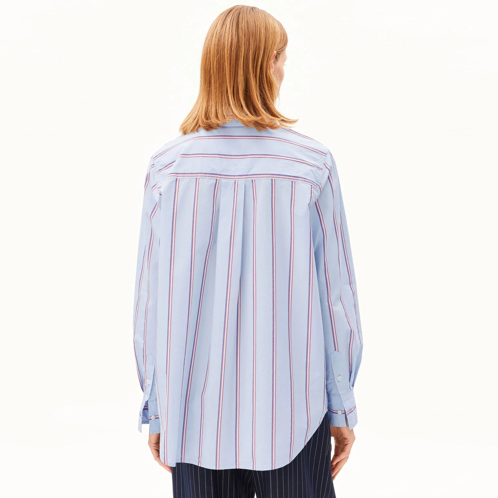 Stripe Loose Shirt Blouse morning sky/mars red - Image 2
