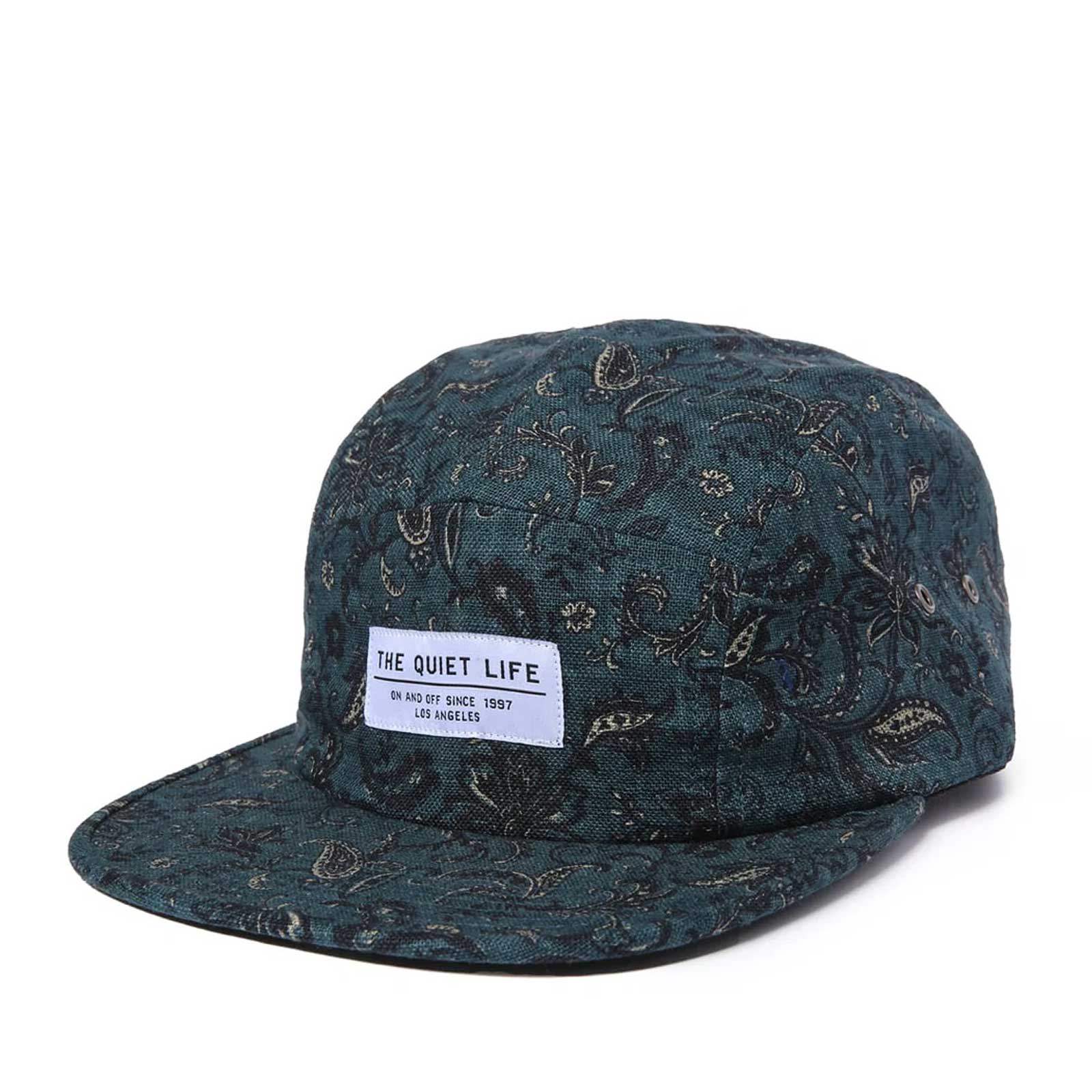 TQL Paisley Floral 5 Panel Camper Hat - dark blue