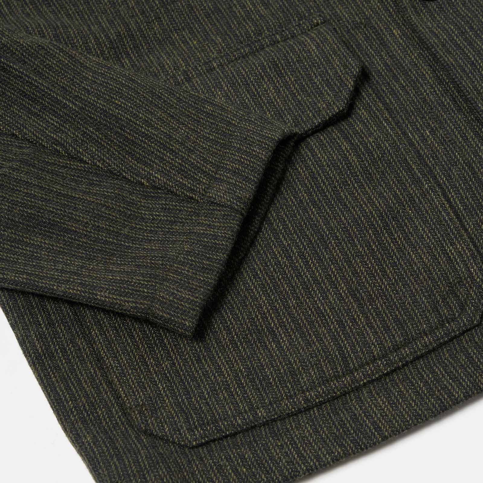 Utility Jacket Stripe Wool Mix black/olive - Image 5