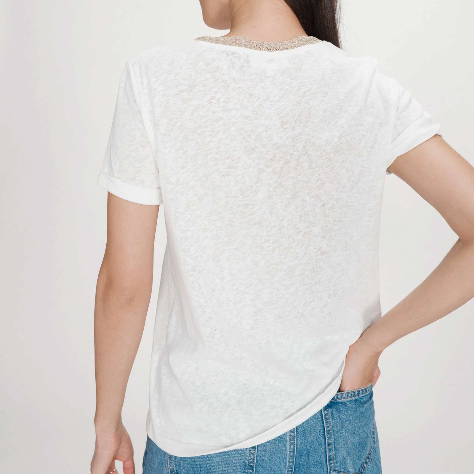 V-Neck T-Shirt Vasco ivoire - Image 2