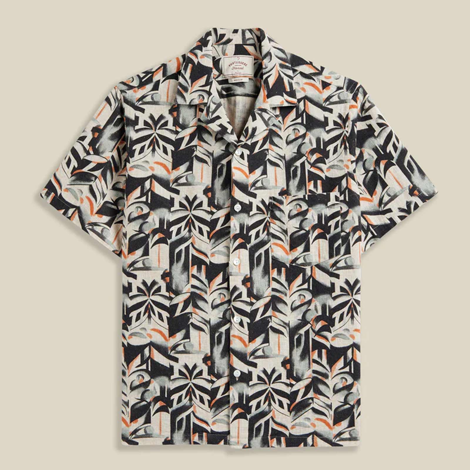 Viva S/S Shirt multi ivory/black/orange