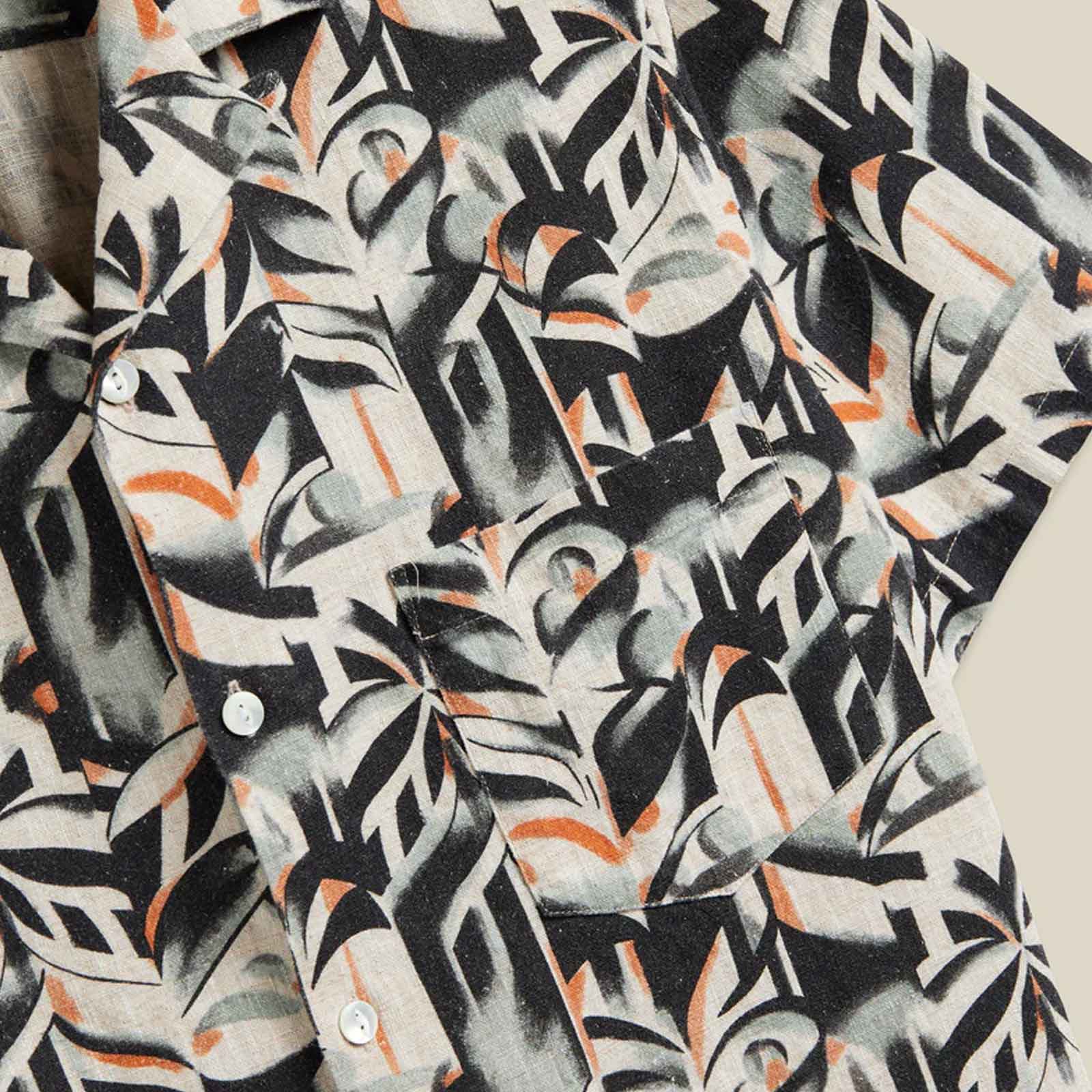 Viva S/S Shirt multi ivory/black/orange - Image 2