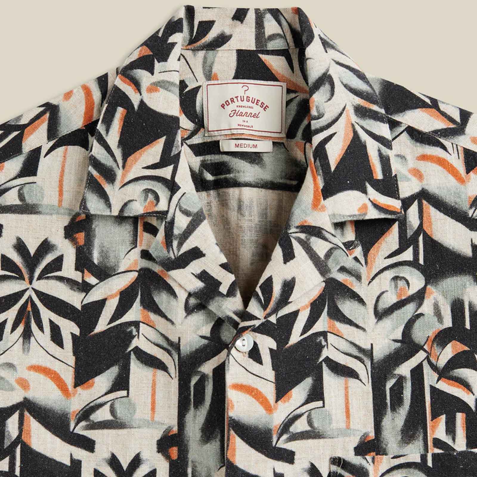 Viva S/S Shirt multi ivory/black/orange - Image 3