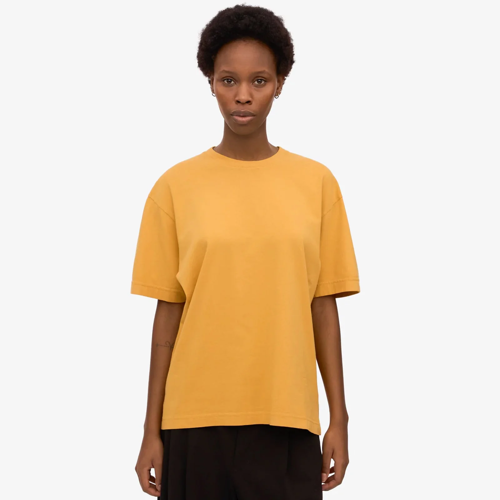 W Organic Oversized Tee burned yellow