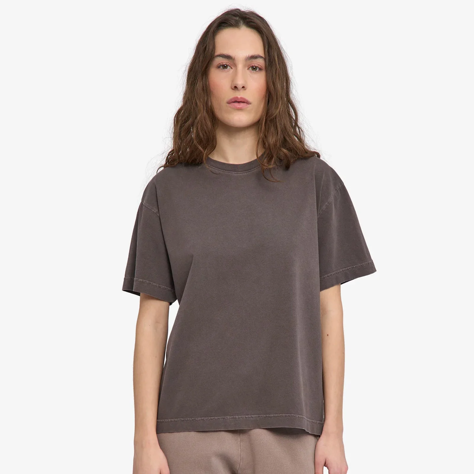 W Organic Oversized Tee faded mud