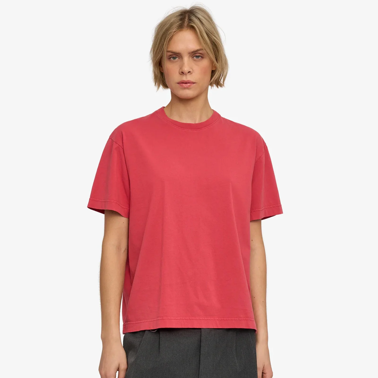 W Organic Oversized Tee faded red