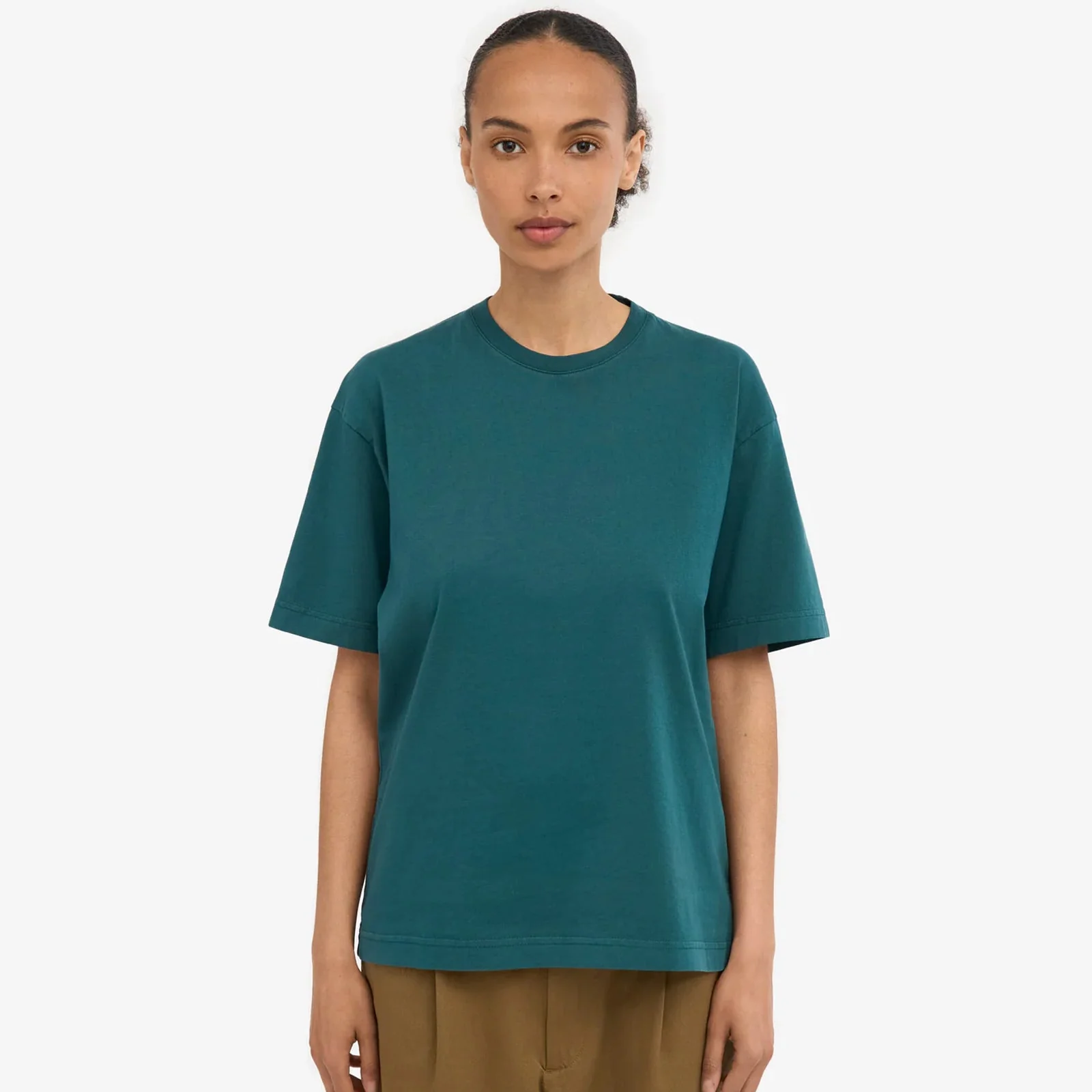 W Organic Oversized Tee ocean green