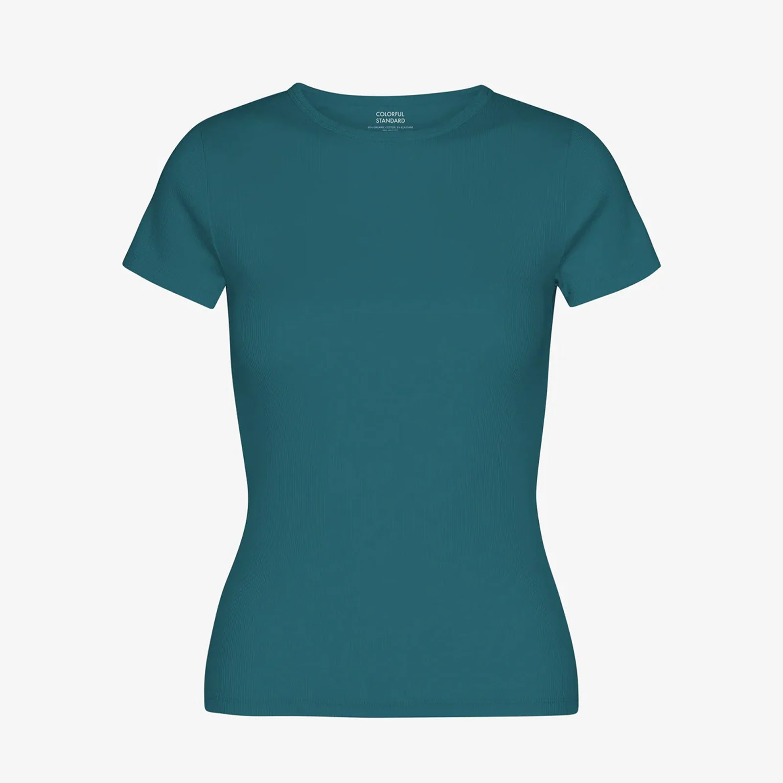 W Organic Rib SS T-Shirt ocean green - Image 3