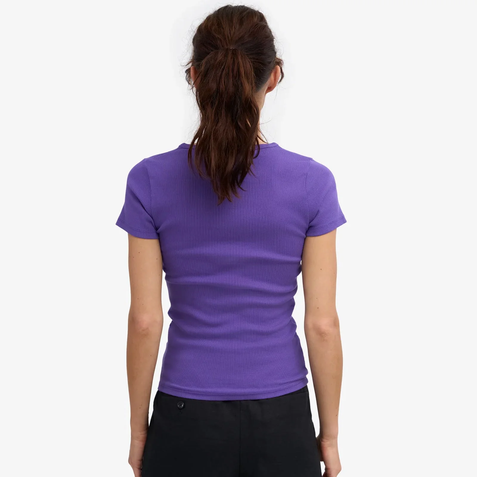 W Organic Rib SS T-Shirt ultra violet - Image 2