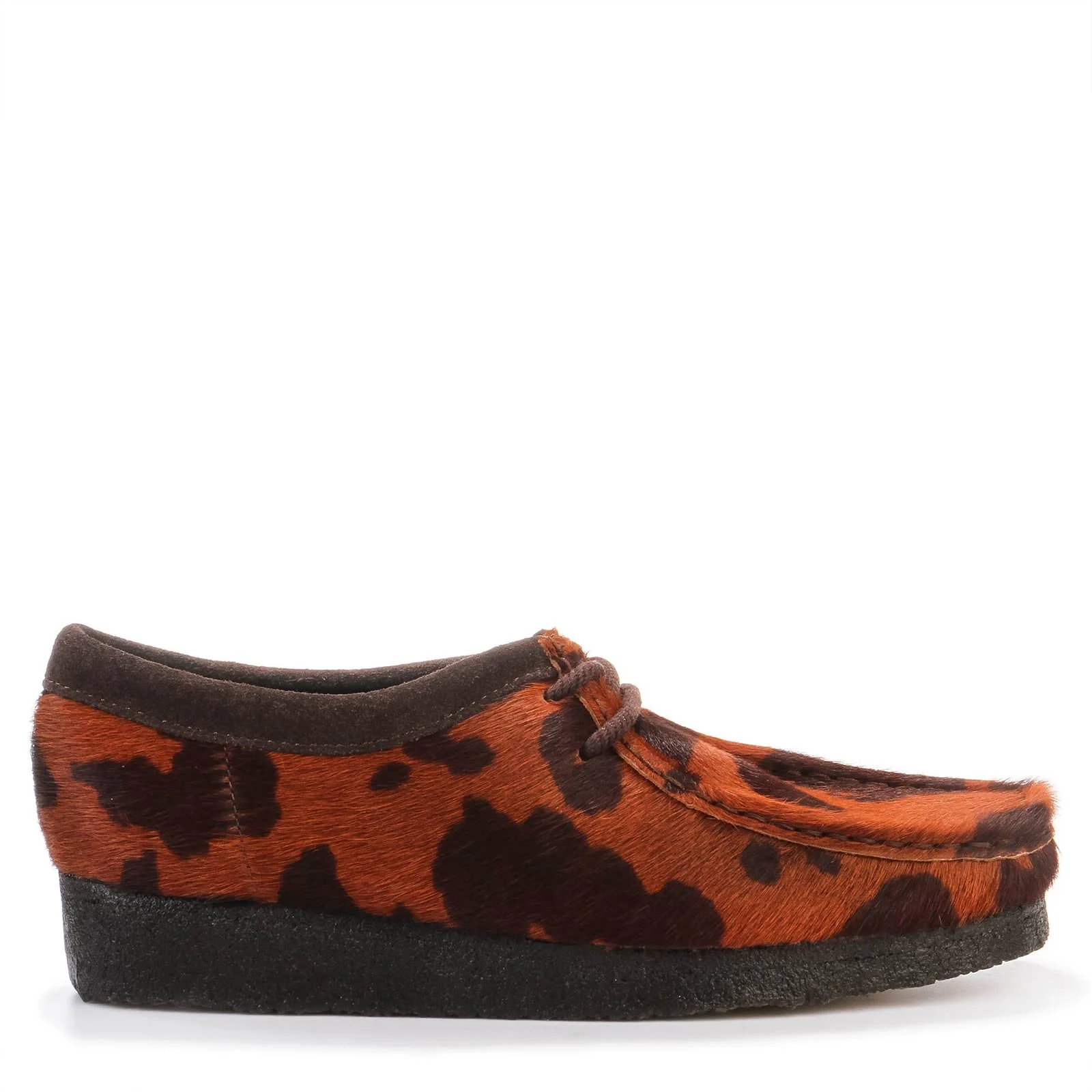 Wallabee W brown cow print