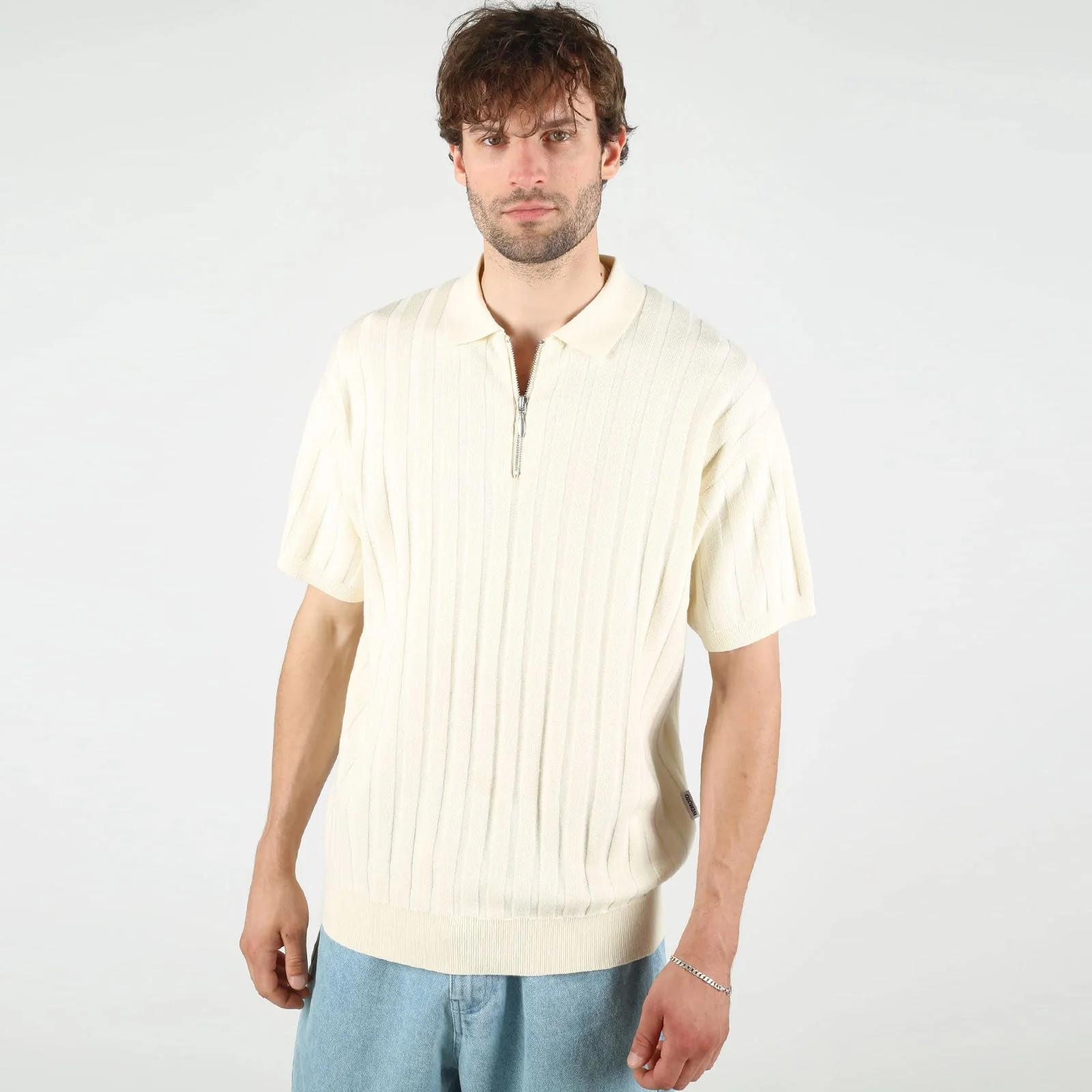 WeBo Knit Polo Shirt ecru
