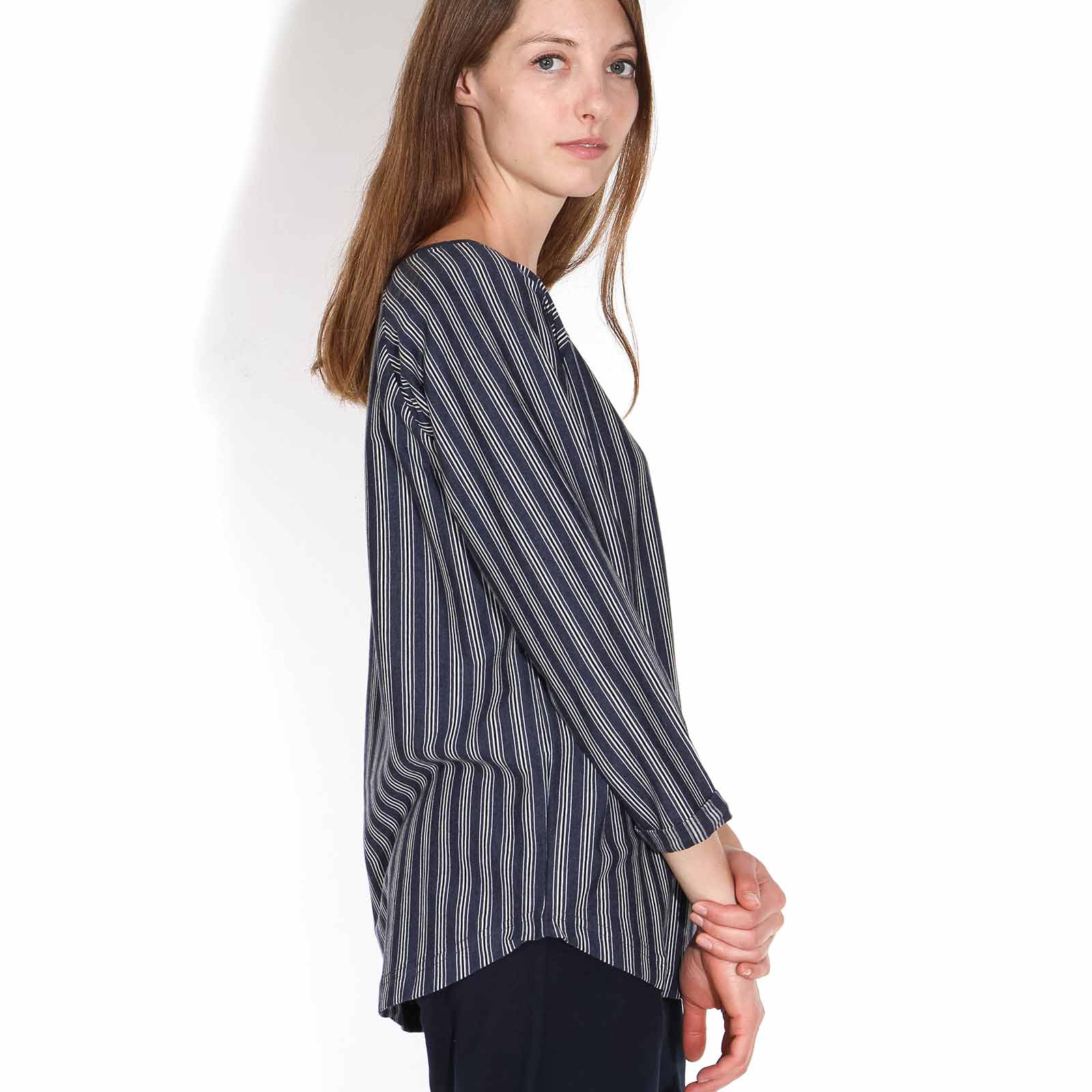 Shane Stripe Top navy blue-black-off white - Image 2