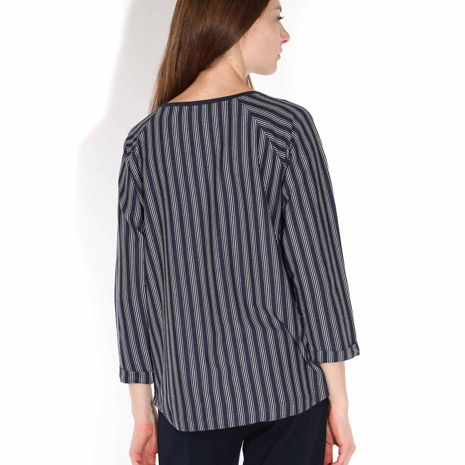 Shane Stripe Top navy blue-black-off white - Image 3