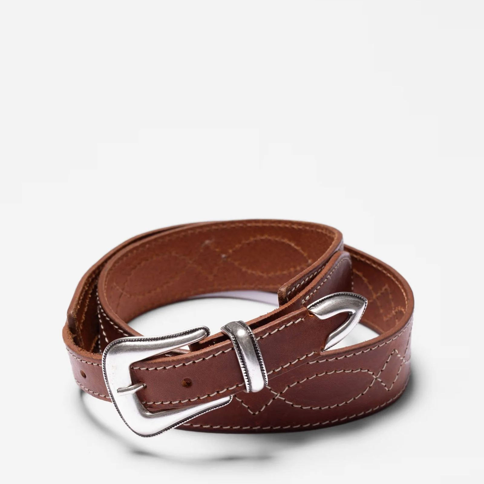Western Ranch Suede Belt toffee brown