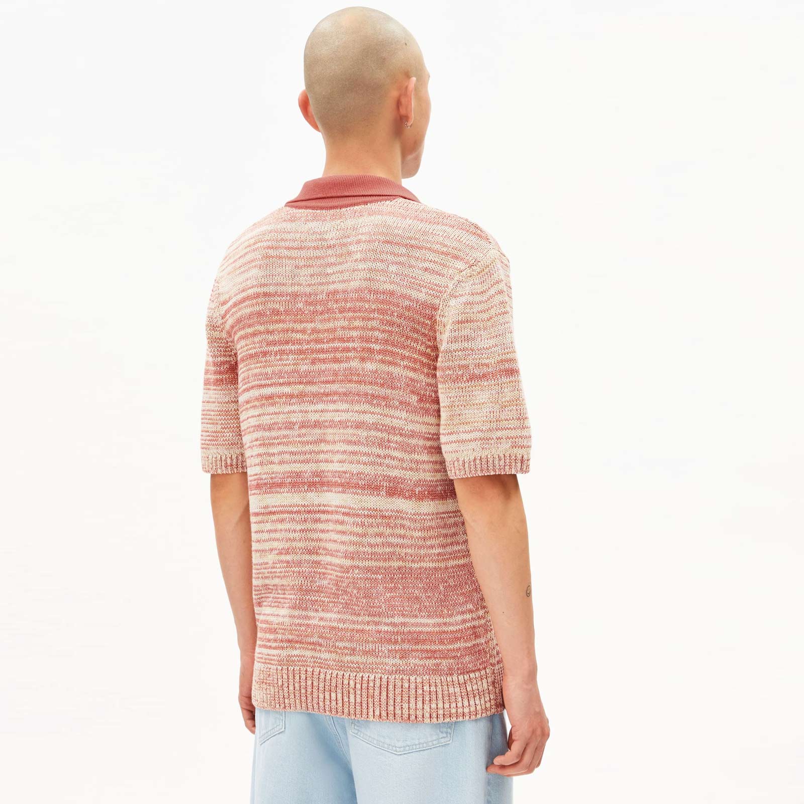 Yarnmix Knit Poloshirt tabasco red/oatmilk sunflower - Image 2